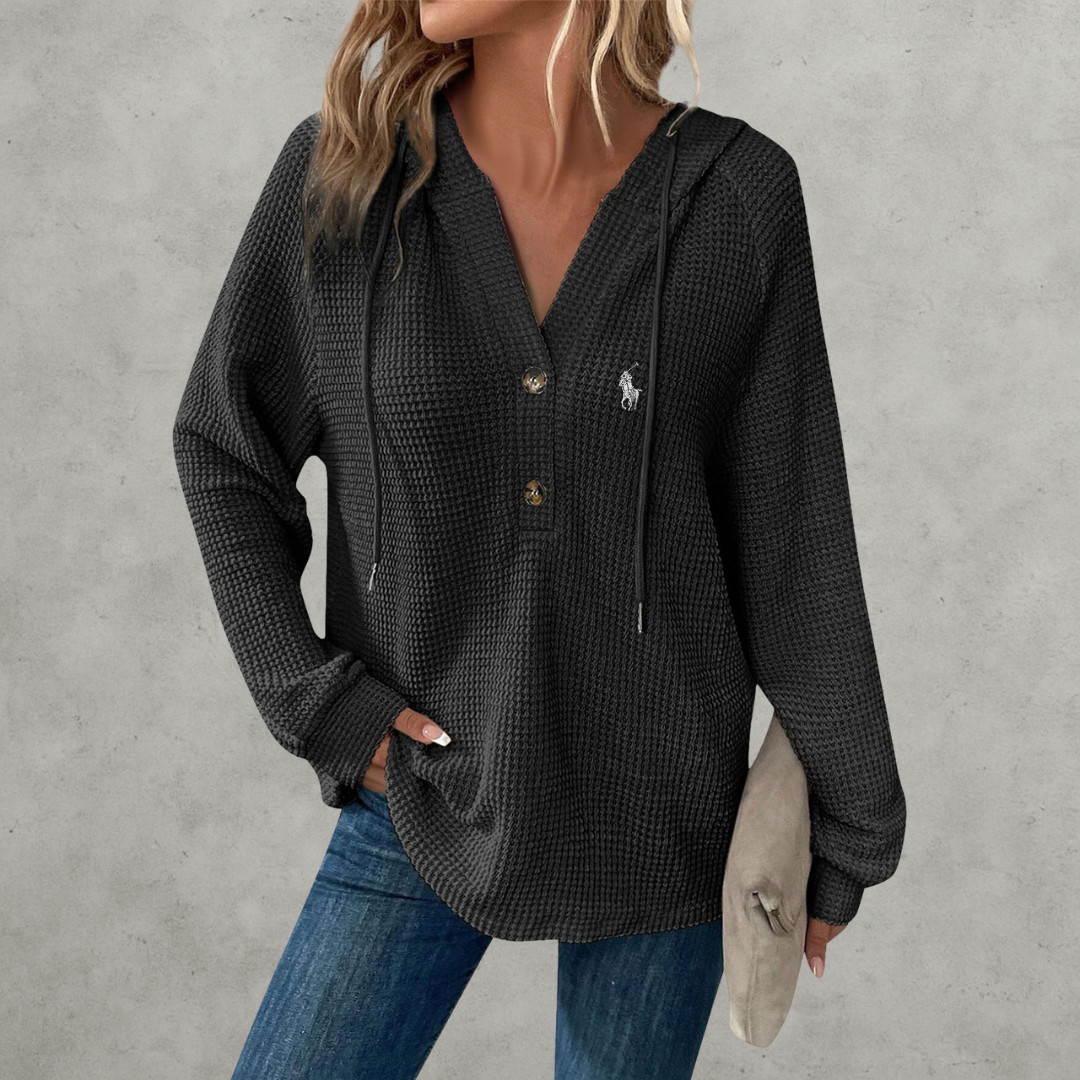 RL® Casual Waffle-Knit V-Neck Sweater