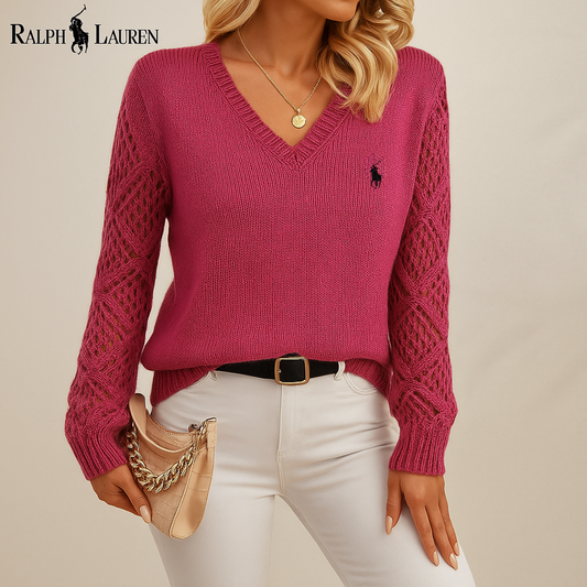 Maglione a Scollo a V con Maniche Strutturate RL®