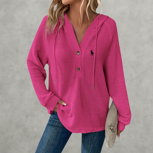 RL® Casual Waffle-Knit V-Neck Sweater