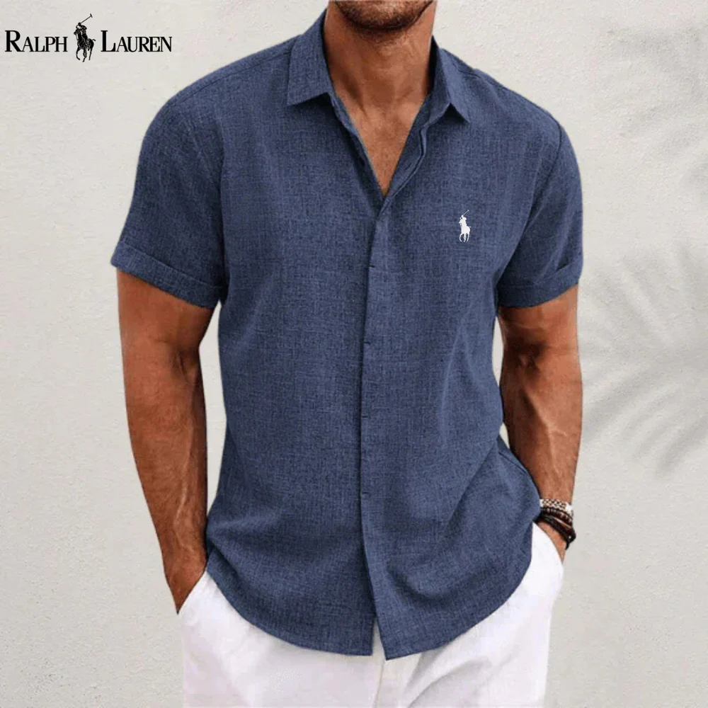 R&L | Camicia classica da uomo in lino e cotone