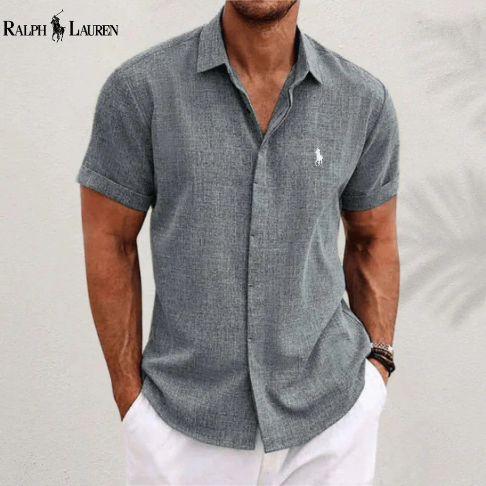 R&L | Camicia classica da uomo in lino e cotone