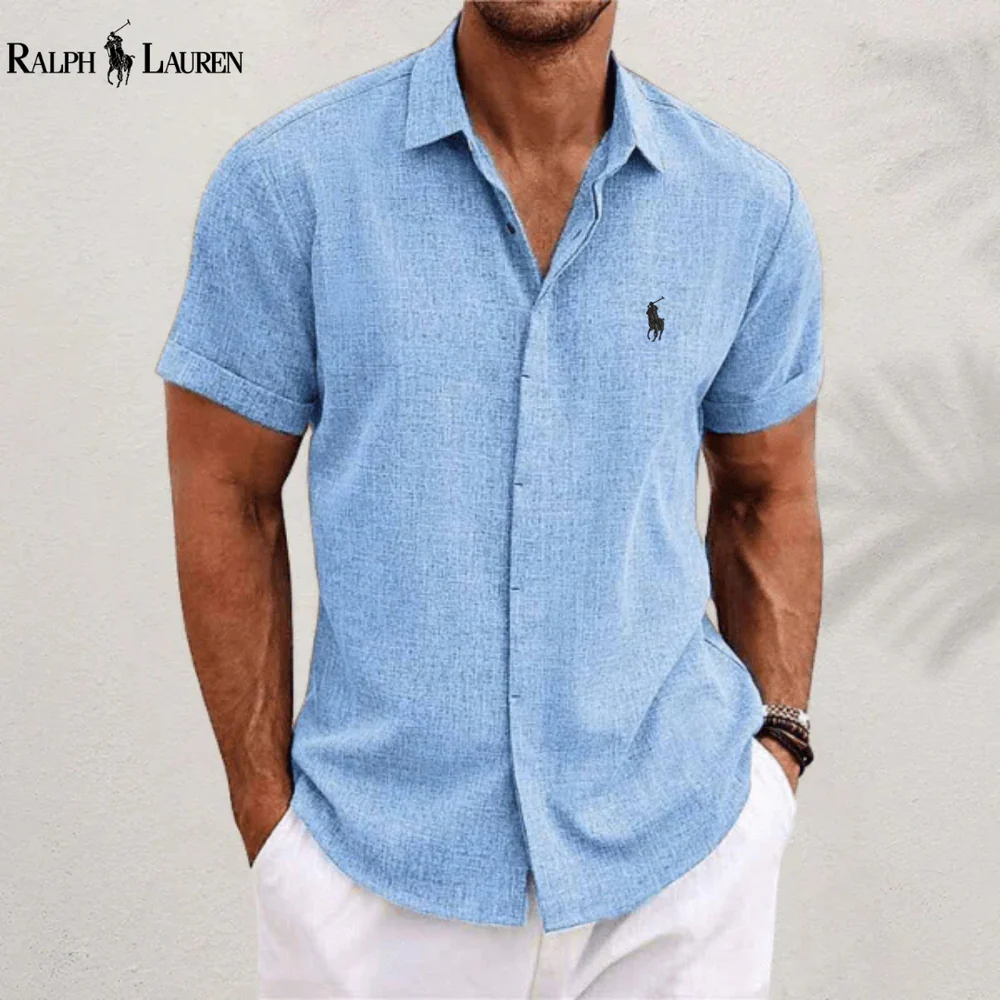 R&L | Camicia classica da uomo in lino e cotone