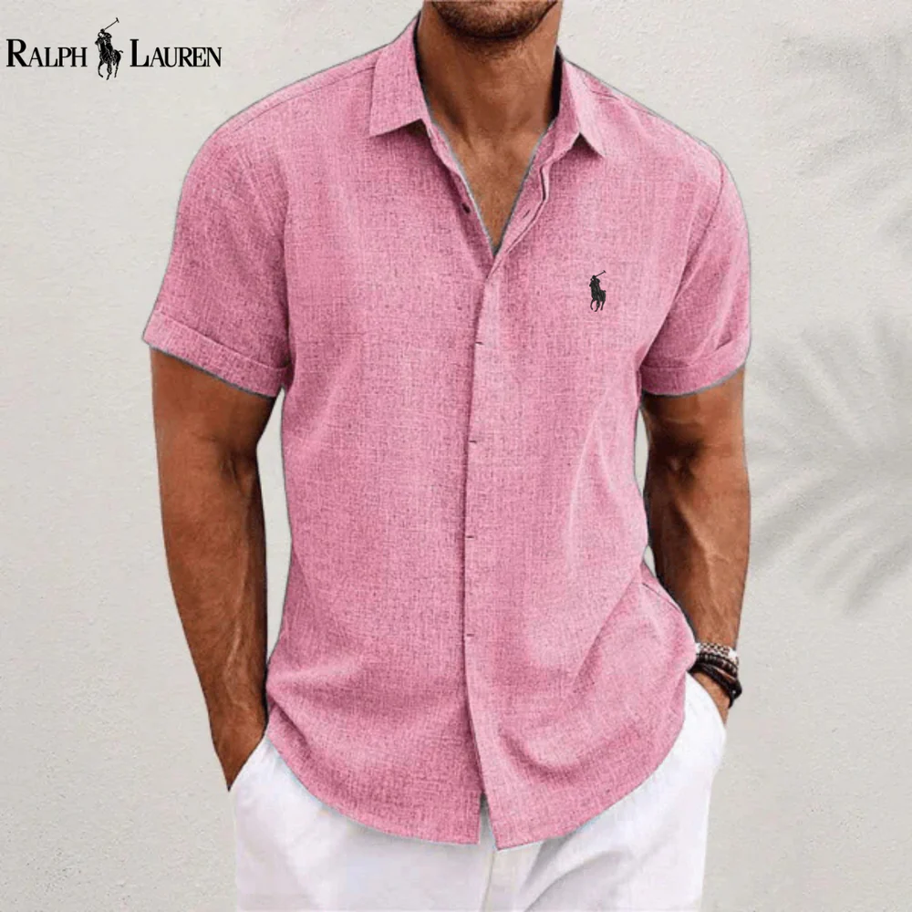 R&L | Camicia classica da uomo in lino e cotone