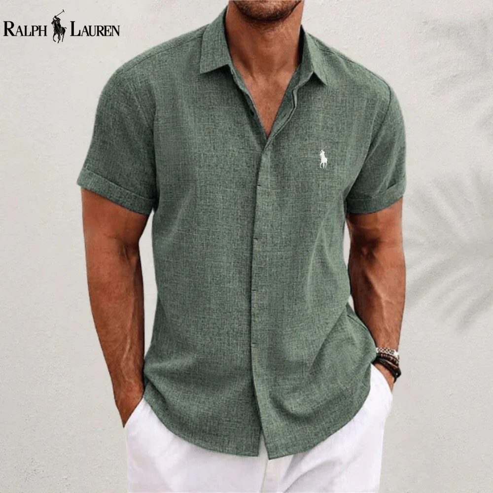 R&L | Camicia classica da uomo in lino e cotone
