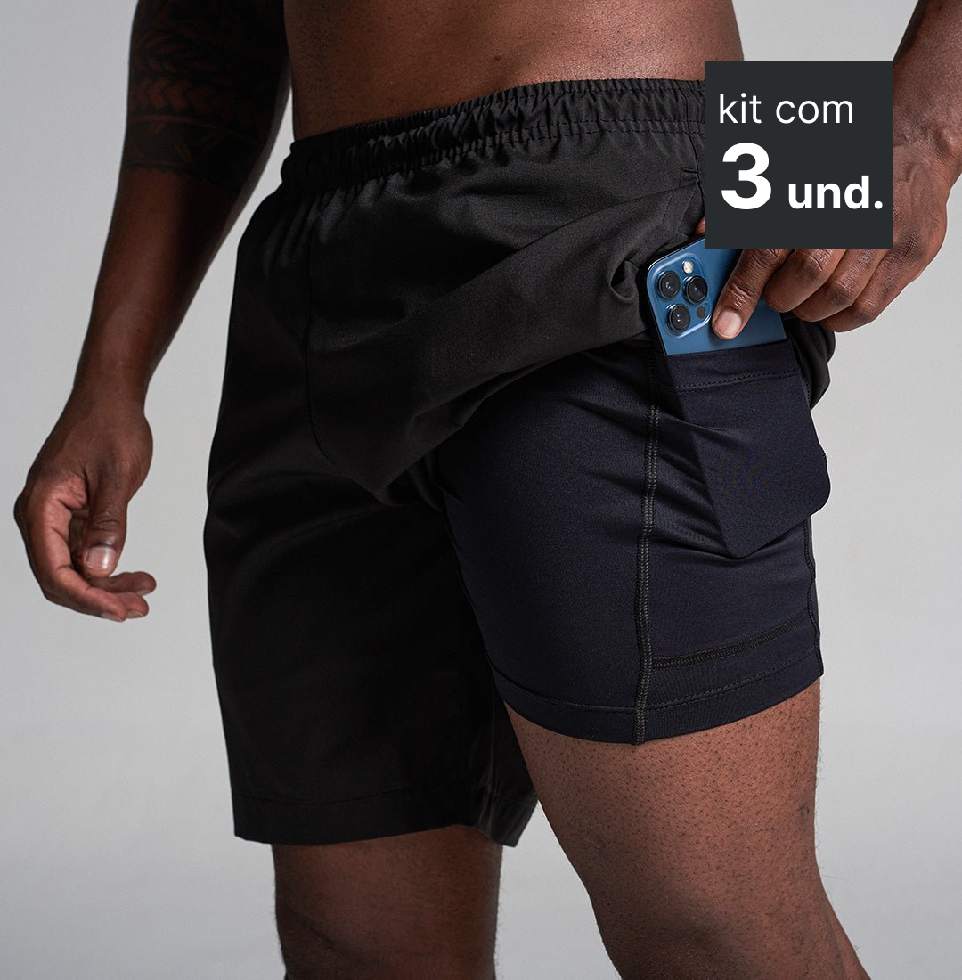 Lote de 3 pantalones cortos de fitness