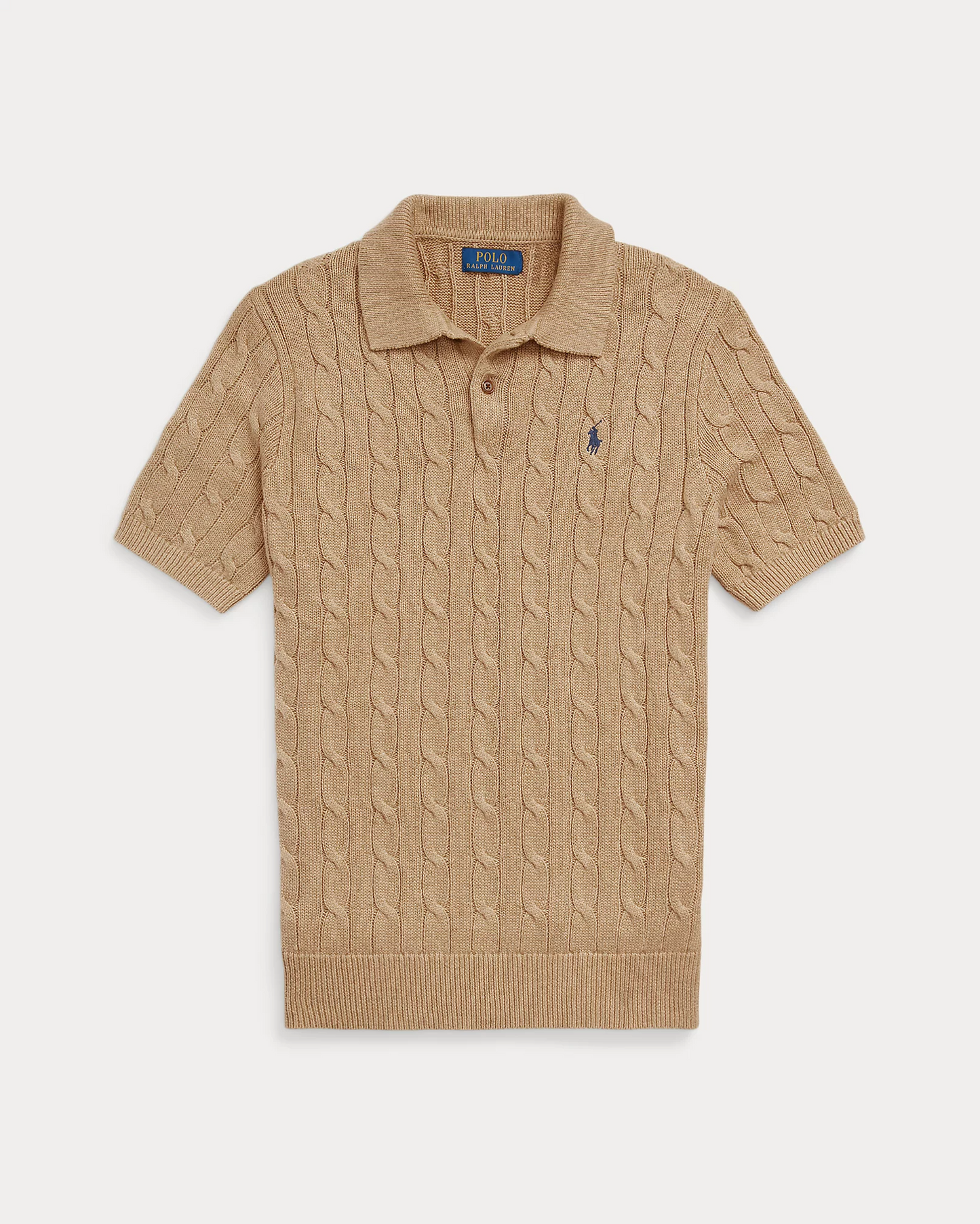 RL Cable-Knit Cotton Polo Shirt
